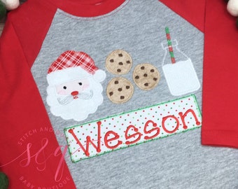 Christmas Santa Raglan Shirt, Toddler Boy Girl Santa Tee,  Baby Santa Claus, Christmas Shirt Kids