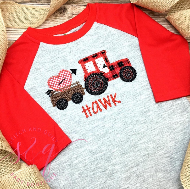 Valentine Tractor Shirt for Boys Baby Boy Valentines Outfit - Etsy