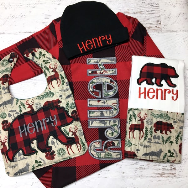 Lumberjack Baby,  Boy coming home outfit,  Lumberjack baby shower, Buffalo plaid theme baby, Baby boy coming home outfit