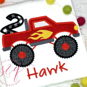 Monster Truck Birthday Shirt, Monster Truck Party Shirt for Toddler or Boy, Boys Truck Birthday Outfit