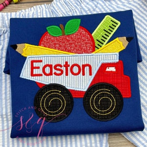 School Supply Dump Truck shirt short set
