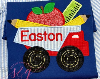 School Supply Dump Truck shirt short set