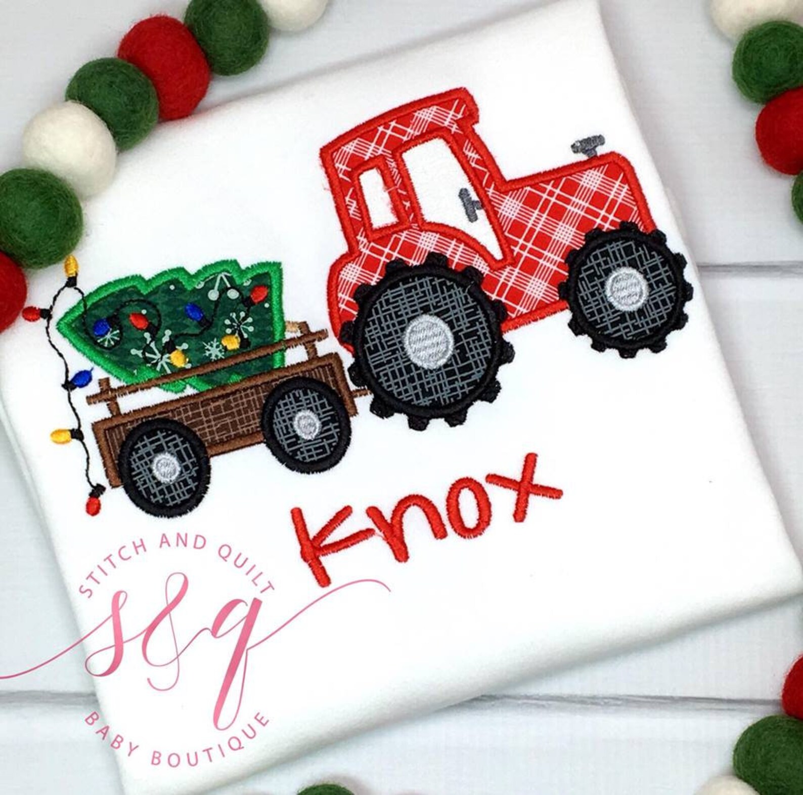 Christmas Tractor With Tree Shirt Christmas Custom Shirt Etsy