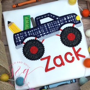 Back to School Boys Monster truck, Boys My First Day of School T-shirt, Back to School,  Preschool Shirt, School, Truck Shirt