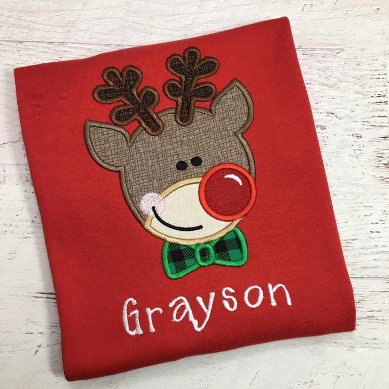 Reindeer Christmas Shirt Boy Reindeer Shirt Personalized Etsy