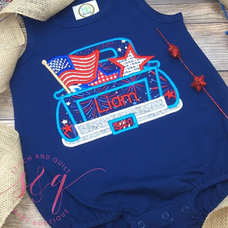 4th of july romper baby boy