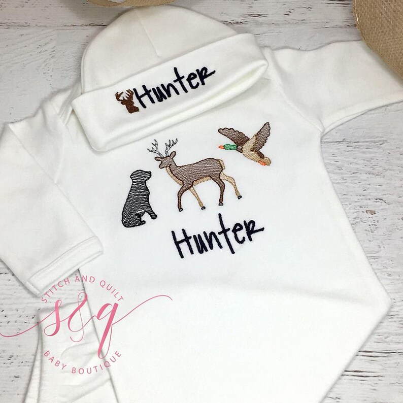Hunting Themed Baby Gown Baby Coming Home Outfit Coming Home Etsy
