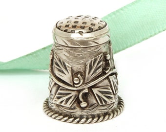 Little House antique bronze hued adjustable ring thimble for hand sewing