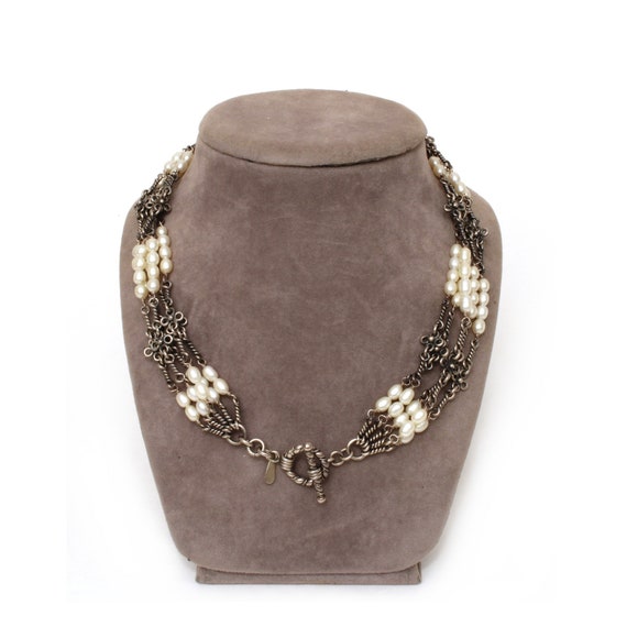 SILPADA Sterling Silver 5 Strand Freshwater Pearl Twi… Gem