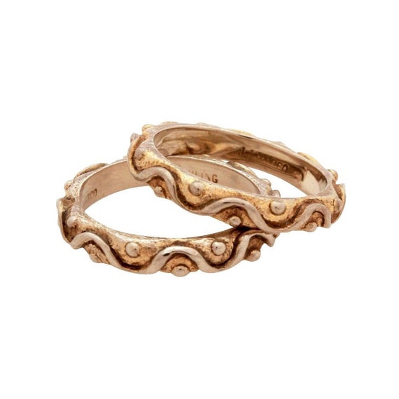 JJ Marco Sterling Stack Rings Gold Washed Stackin… - image 1