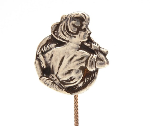 Gibson Girl Sterling Stickpin, Antique Sterling S… - image 3