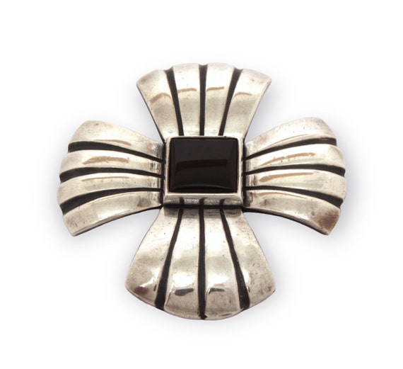 James Avery Sterling Maltese Cross Pin Pendant With Black Onyx