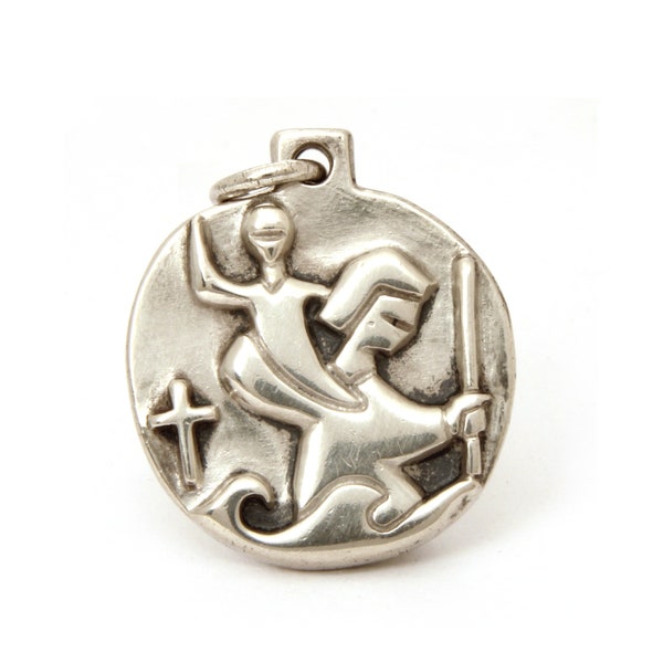 James Avery Sterling Pendant Saint Christopher Medal Vintage Catholic St. Christopher