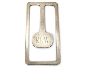 James Avery Sterling Money Clip, Vintage Retired Design, Engraved Initials RLW, Fathers Day Gift For Him