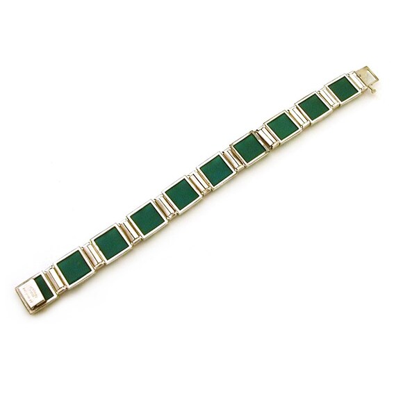 Bracelet Art Déco En Argent Avec Cornaline Et Chrysoprase – Vintage Années 1920, Bijou Rétro élégant