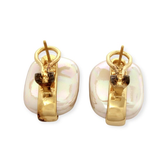 Majorica Faux Pearl Earrings Dotted with Crystals… - image 6