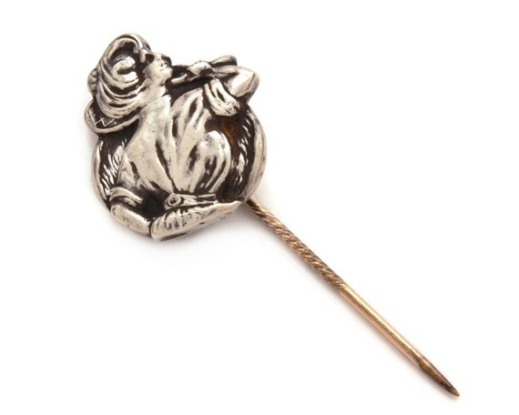 Gibson Girl Sterling Stickpin, Antique Sterling S… - image 2