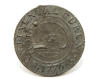 1776 Continental Dollar Becker REPRODUCTION, Vintage Peter Rosa Becker Repro Coin, Colonial Currency, Signed Replica, Museum Quality