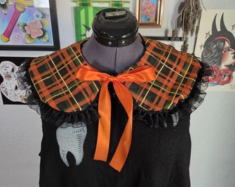 Detachable Collar- Halloween Plaid