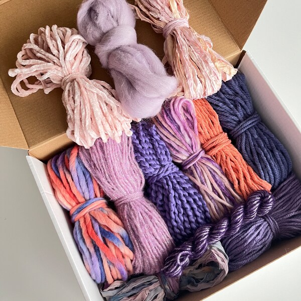 Destash Fiber Pack - Beginner Weaving Fibre Yarn Bundle - Polly Pocket