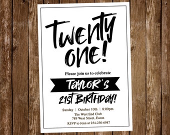 21st Birthday Invitations Male Etsy
