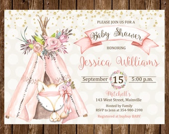 Girl Fox Baby Shower Etsy Girl Fox Baby Shower Etsy