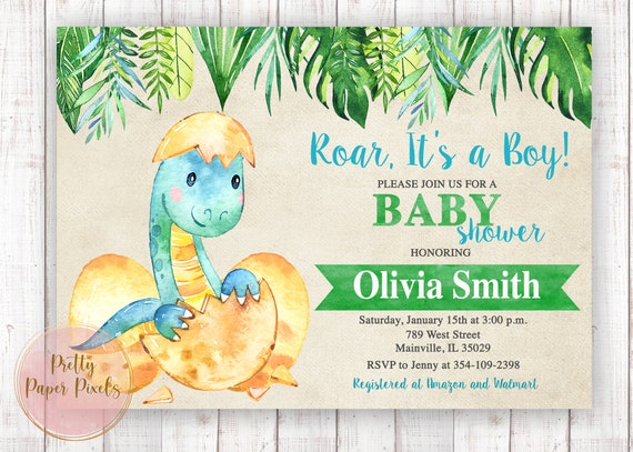 dinosaur baby shower invitations