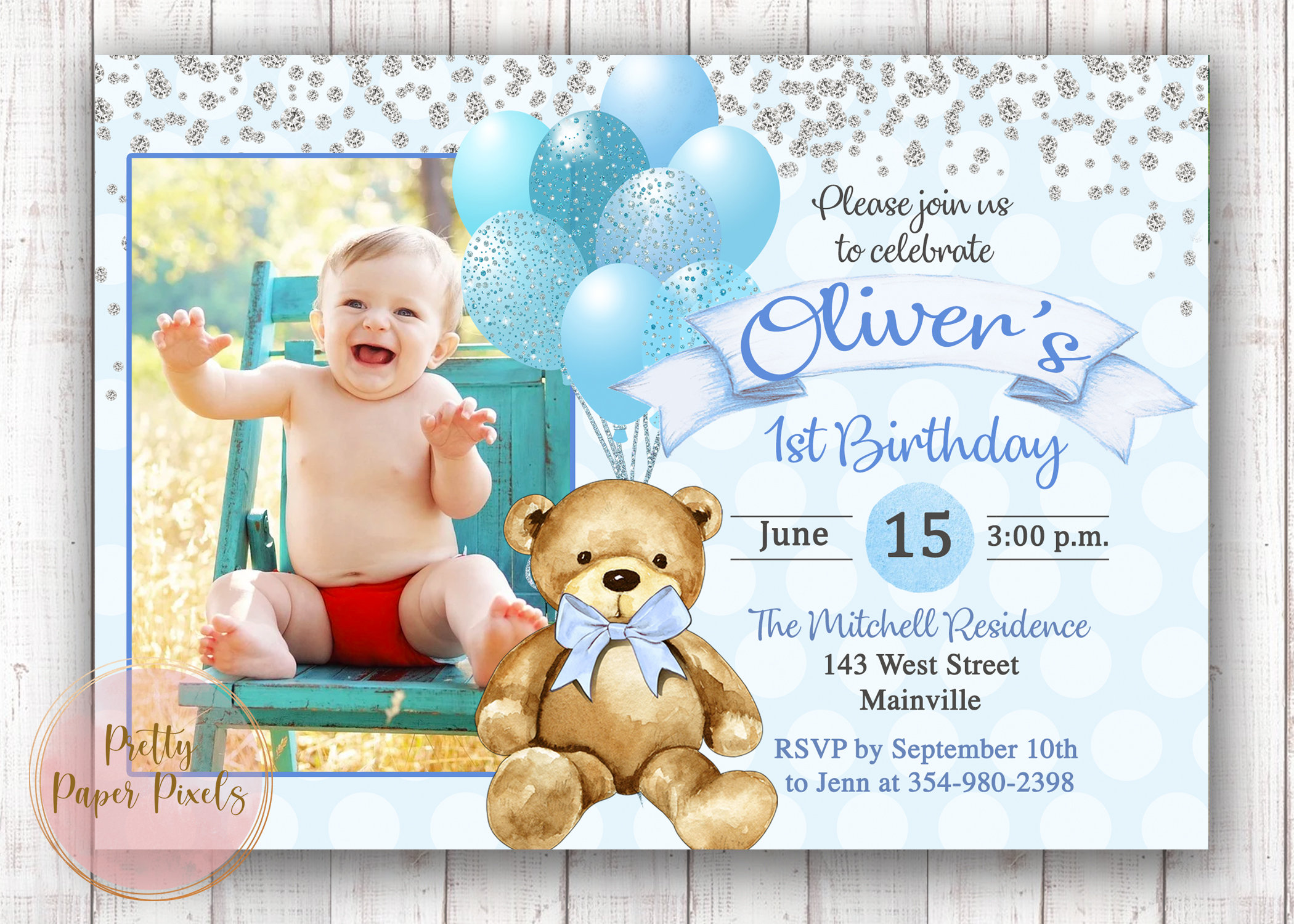 1st Birthday Invitation Cards For Baby Boy
