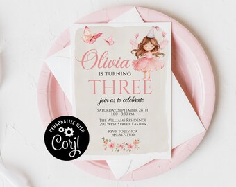 Fairy Birthday Invitation, Fairy Birthday Party, Girl Fairy Party, Enchanted, Editable Digital Template, Instant Download