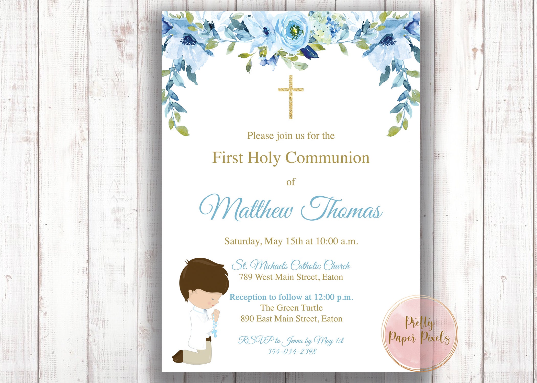 Buy Personalised First Holy Communion Card, 1st Holy Communion