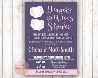 Nappy baby hotsell shower invitations