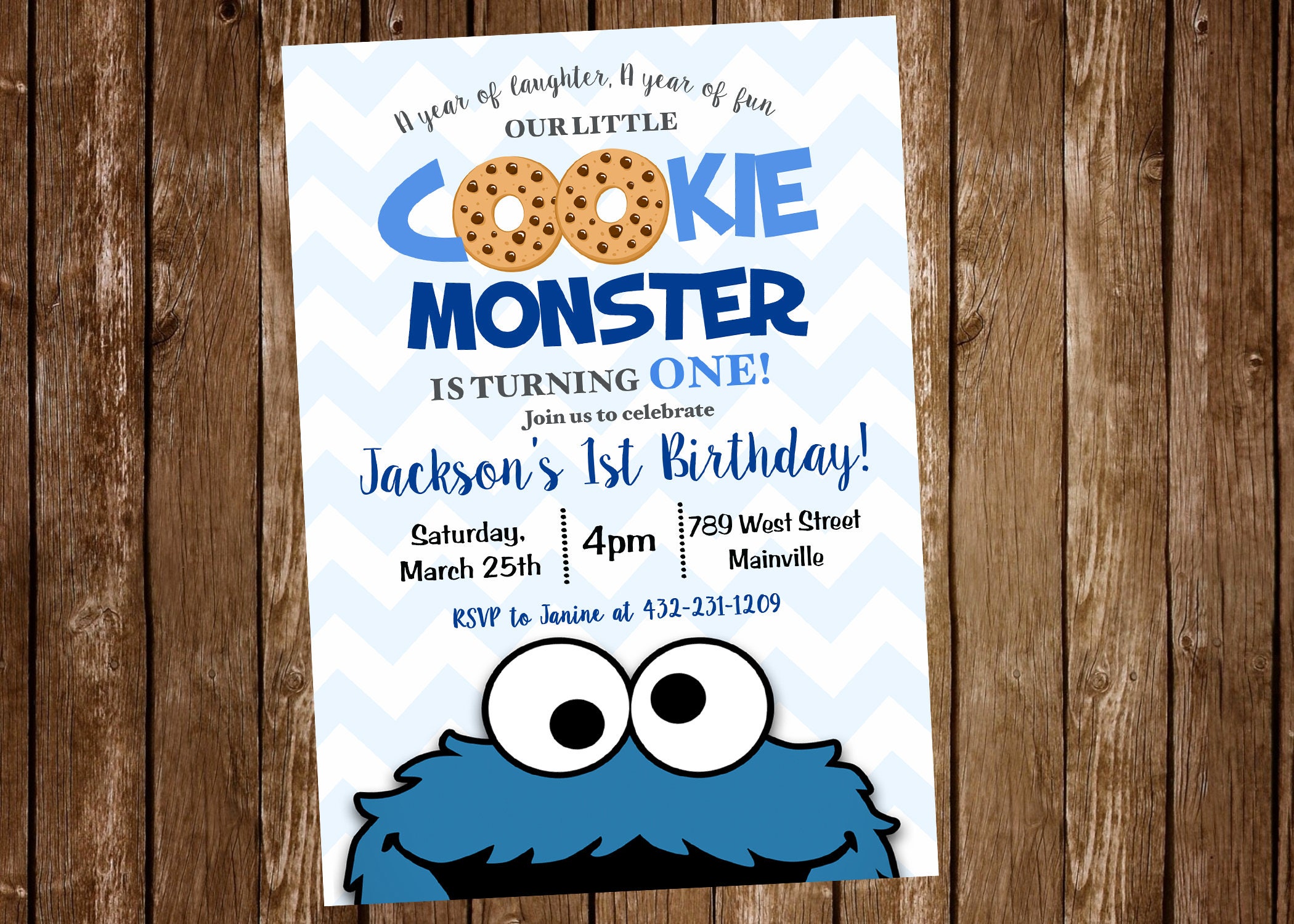 Cookie Monster First Birthday 1st Birthday One year Sesame