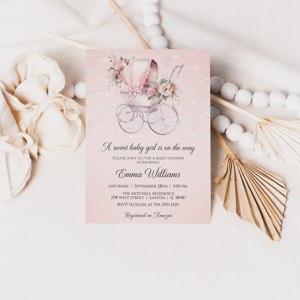 Baby Carriage Invitation - Etsy