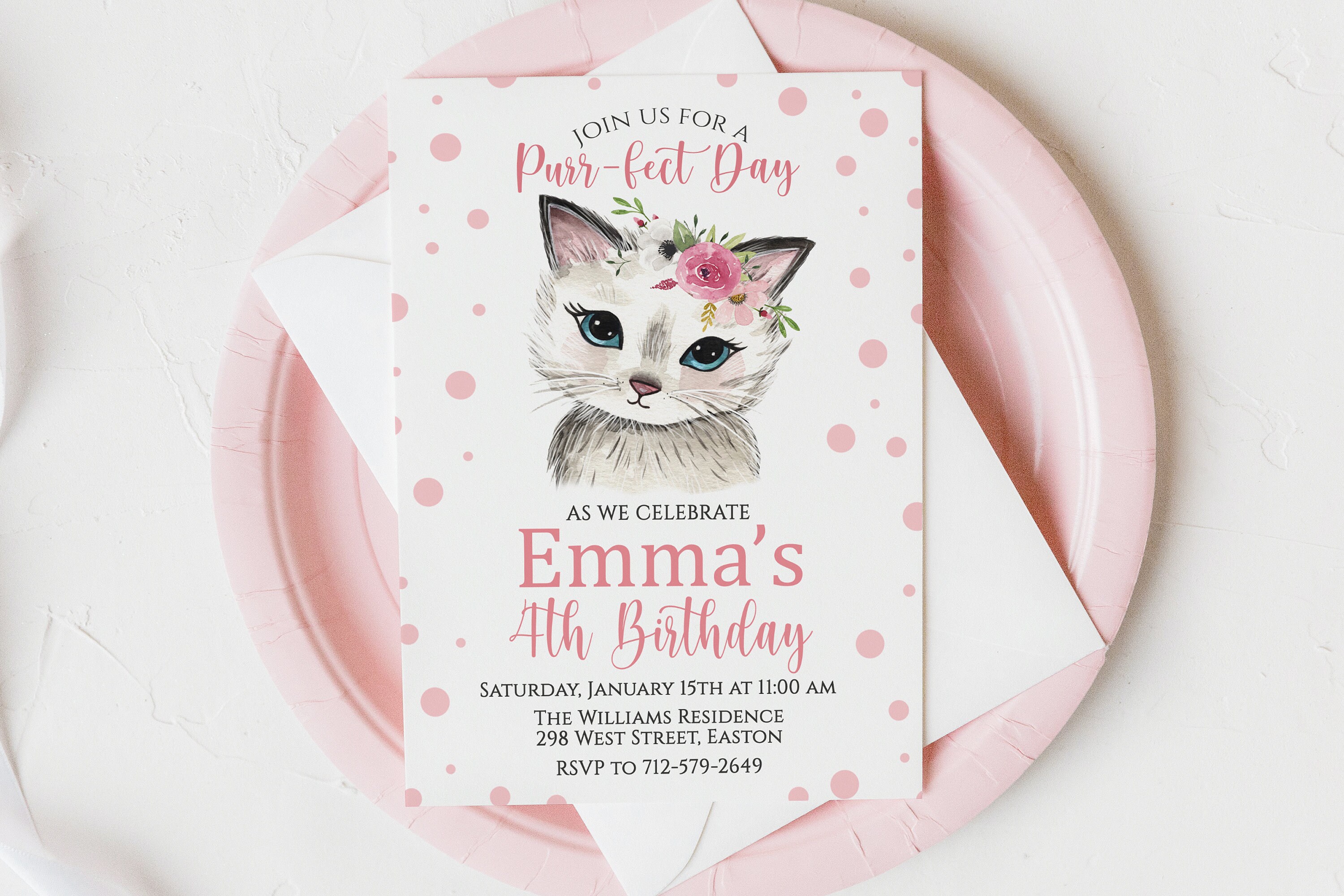 Invito di compleanno a tema gatto, invito di compleanno per gatti, invito di compleanno per gatti, invito per gatti, invito per gatti, sei tu il mio gattino, invito modificabile - Italia