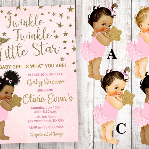 Twinkle Twinkle Little Baby Shower Invitation Girl -