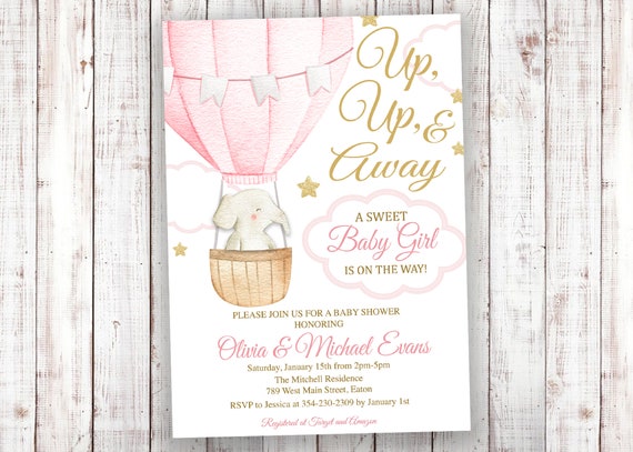 hot air balloon invitations baby shower