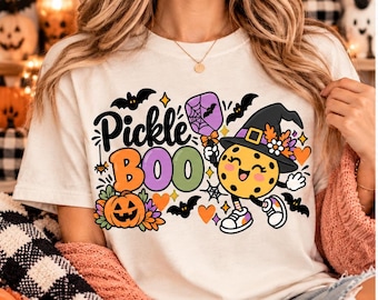 Halloween Pickleball PNG, Pickle Boo PNG, Pickleball Halloween Sublimation Design, Spooky Pickleball,  Instant Digital Download