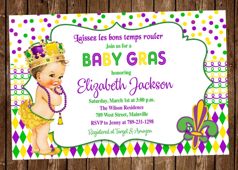 baby girl mardi gras shower