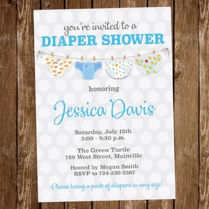 Invito per doccia per pannolini, pannolini, baby shower, invito per pannolini, festa per pannolini, neonato, ragazzo, bambino, doccia per pannolini, digitale o stampato