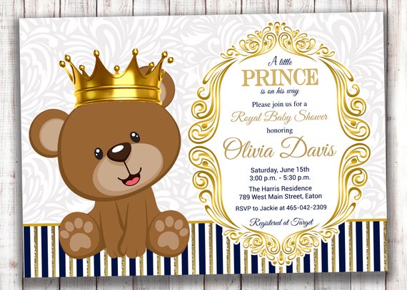 teddy bear prince baby shower