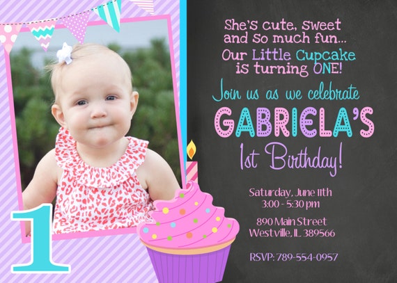 cupcake birthday party cupcake invitation first birthday etsy
