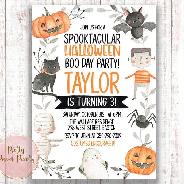 Spooky One Birthday Girl Invitation - Etsy Canada