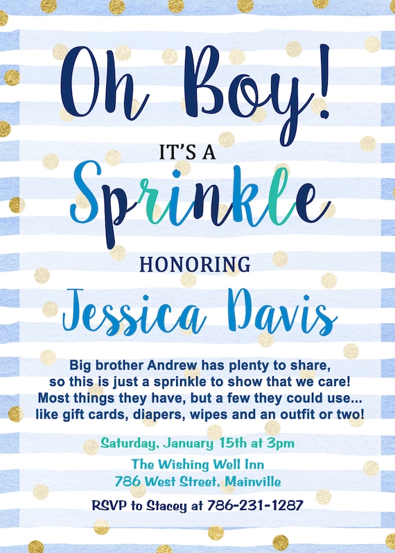 Boy sprinkle invitations sales