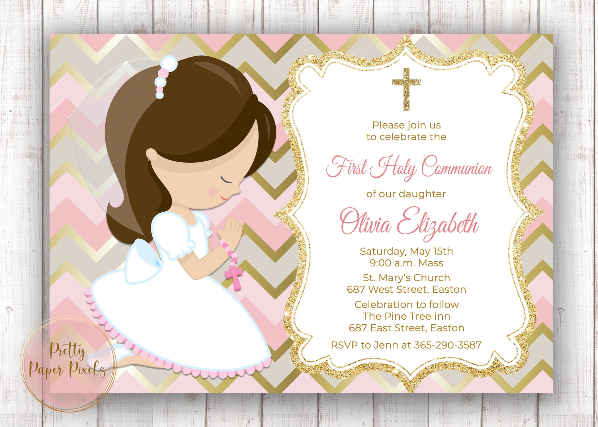 How To Make A First Holy Communion Invitation Card At Clifford 