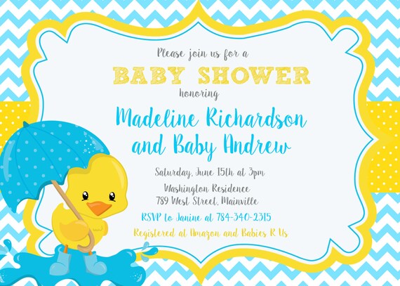 duck baby shower invitations