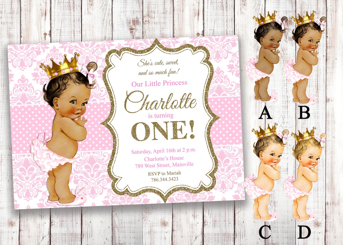 Princess Birthday Invitation First Birthday 1st Birthday | Etsy