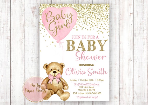 teddy bear baby shower for girl