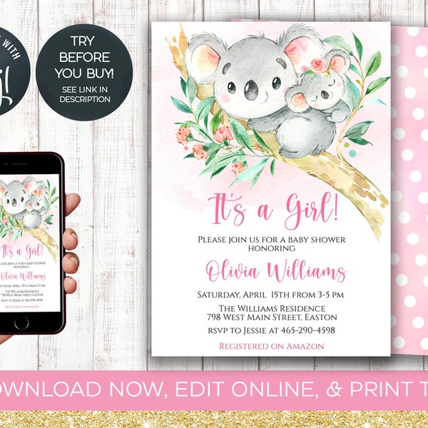 Koala Baby Shower Etsy