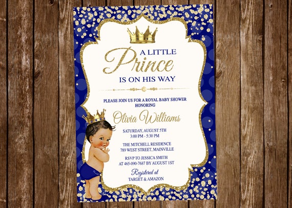 royal blue baby shower invitations
