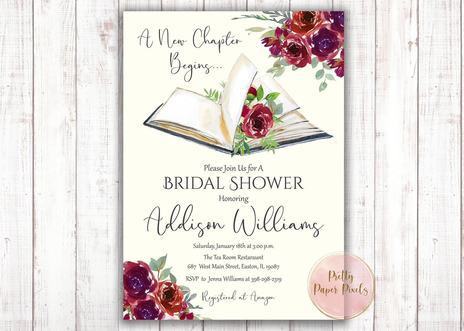 Book Bridal Shower Invitation Library Bridal Shower Etsy